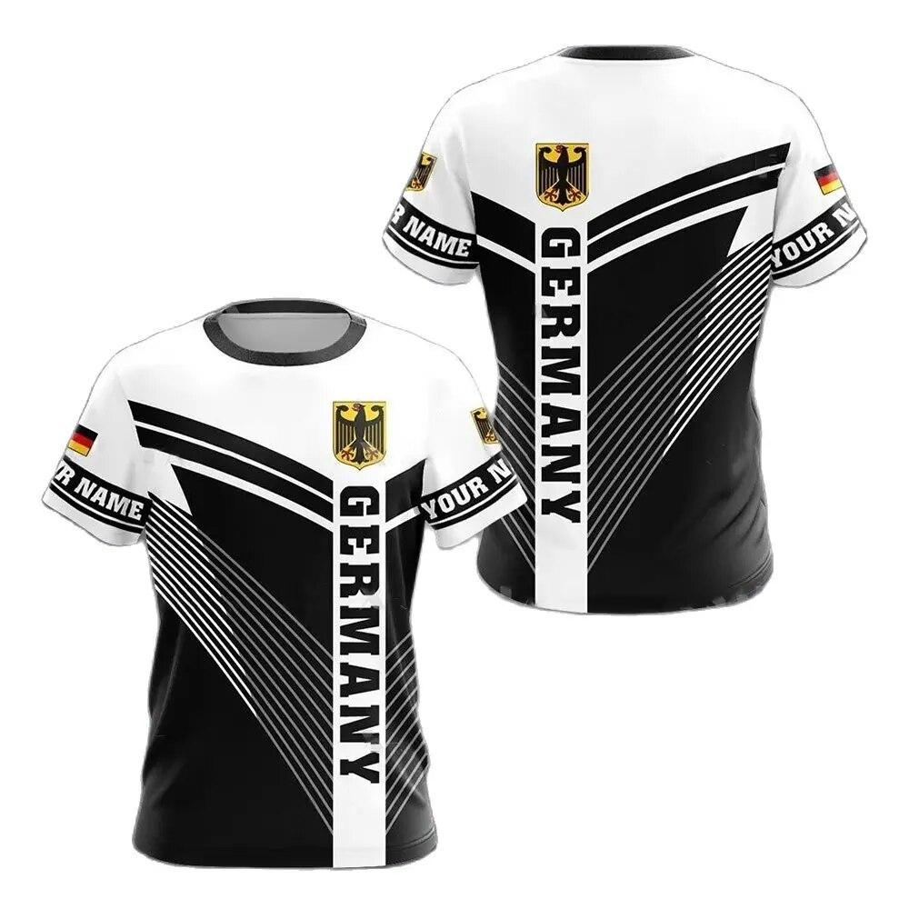 Laoxu Sell Personalized German Men's Universal T-shirt German National Emblem Printed Summer Short Sleeve Casual T-shirt Oversized Top