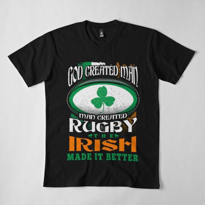 FT T Shirts Men Premium Cotton Harajuku T-Shirt Funny Irish Rugby Gift Print Tees Funny Style Round Neck Cotton Tshirt Casual T-Shirts