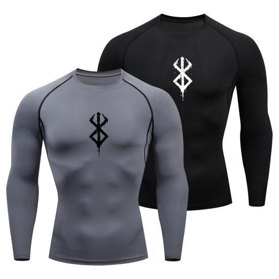 Manjianjing Men Sports Top Round Neck Slim Fit Long Sleeve Quick Dry Thin Soft Breathable Highly Stretchy Pullover Training Exercise Men Jogging T-shirt