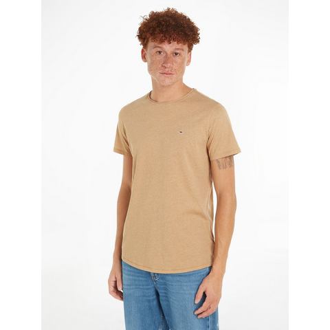 TOMMY JEANS T-shirt TJM SLIM JASPE C NECK met merklabel