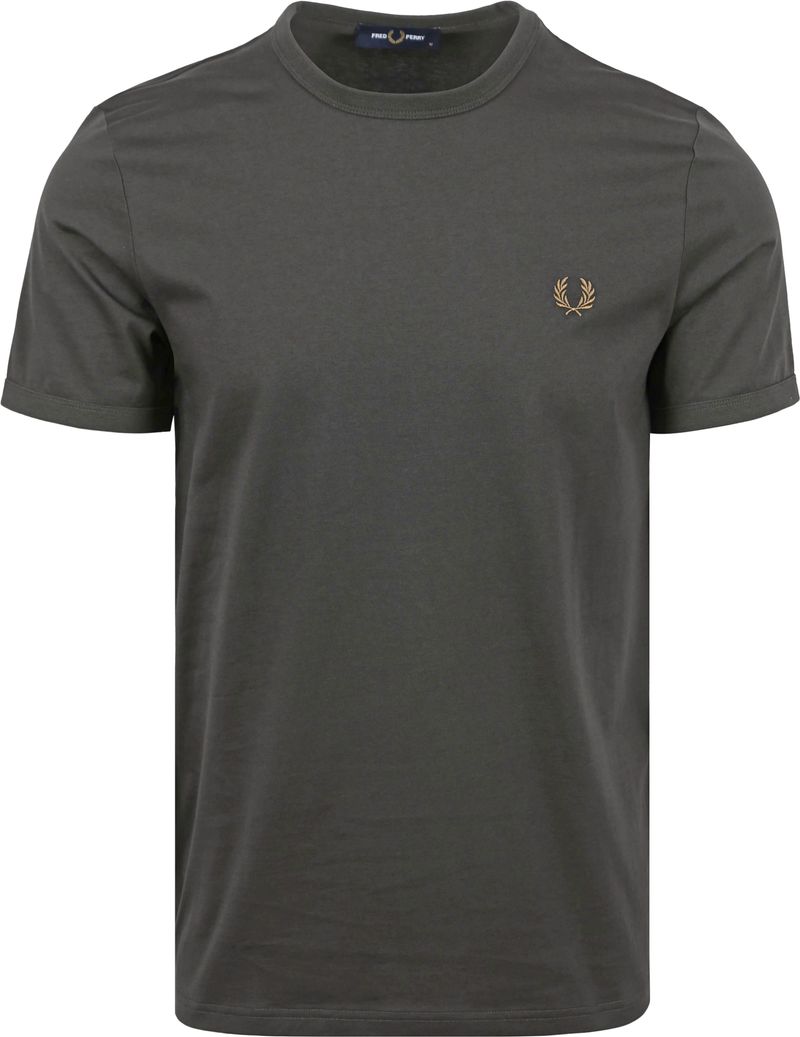 fredperry Fred Perry - Ringer Anchor Grey/Dark Caramel - T-Shirt