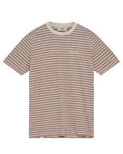 Anerkjendt Akrod S-S Cot-Linen Stripe T-Shirt rot