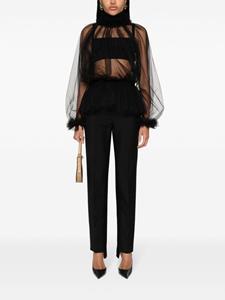 Dolce & Gabbana ruffled detailing semi-sheer blouse - Zwart