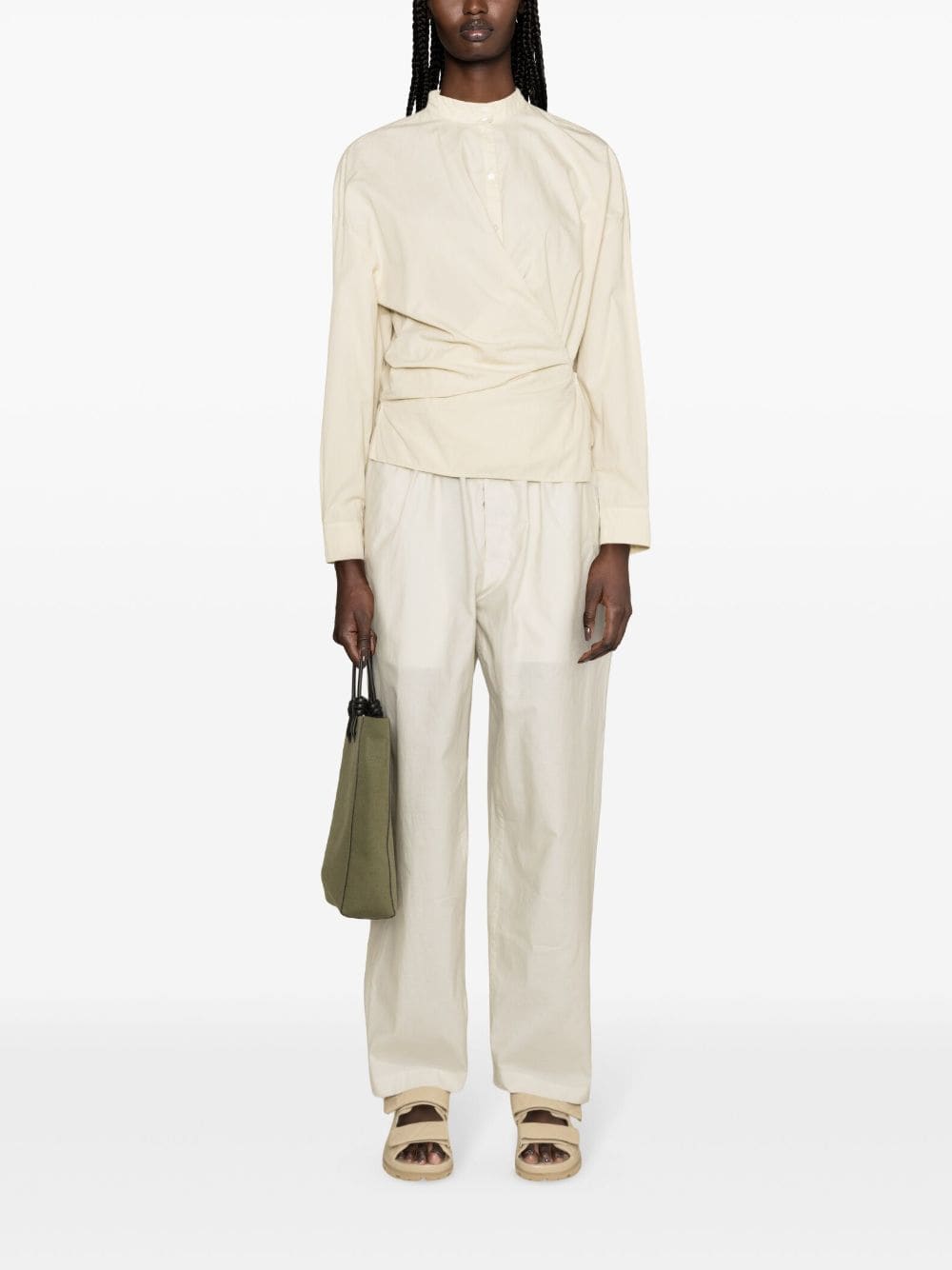LEMAIRE high-waisted lightweight trousers - Grijs