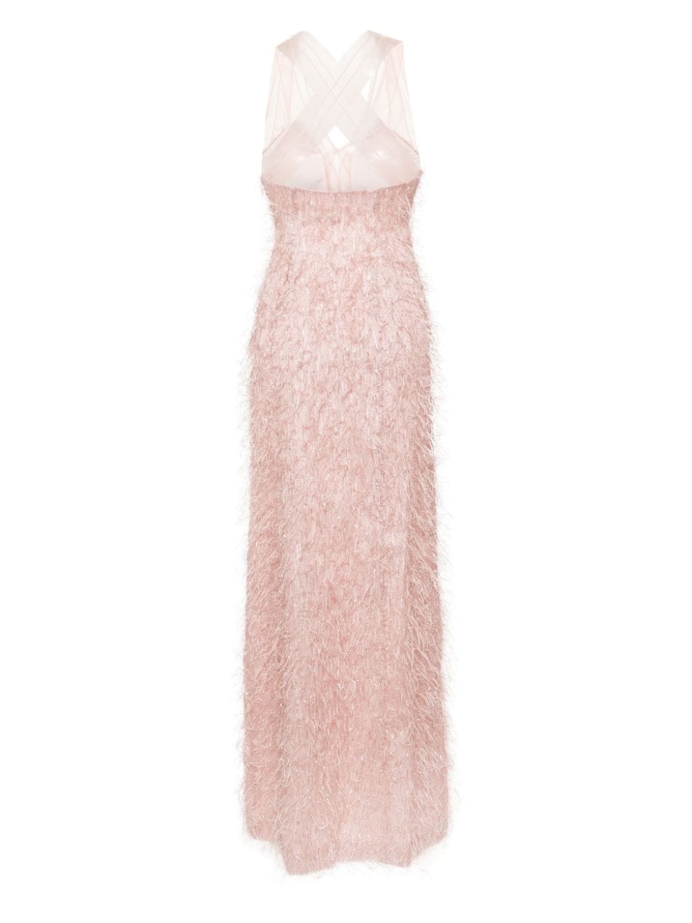 Genny V-neck tulle gown - Roze