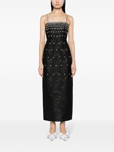 Huishan Zhang Maxi-jurk verfraaid met kristallen - Zwart