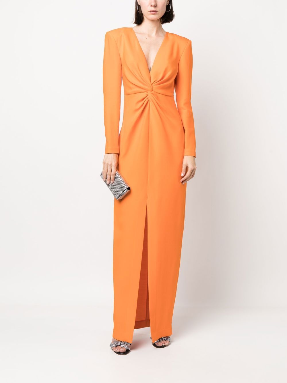 Roland Mouret Maxi-jurk met lange mouwen - Oranje