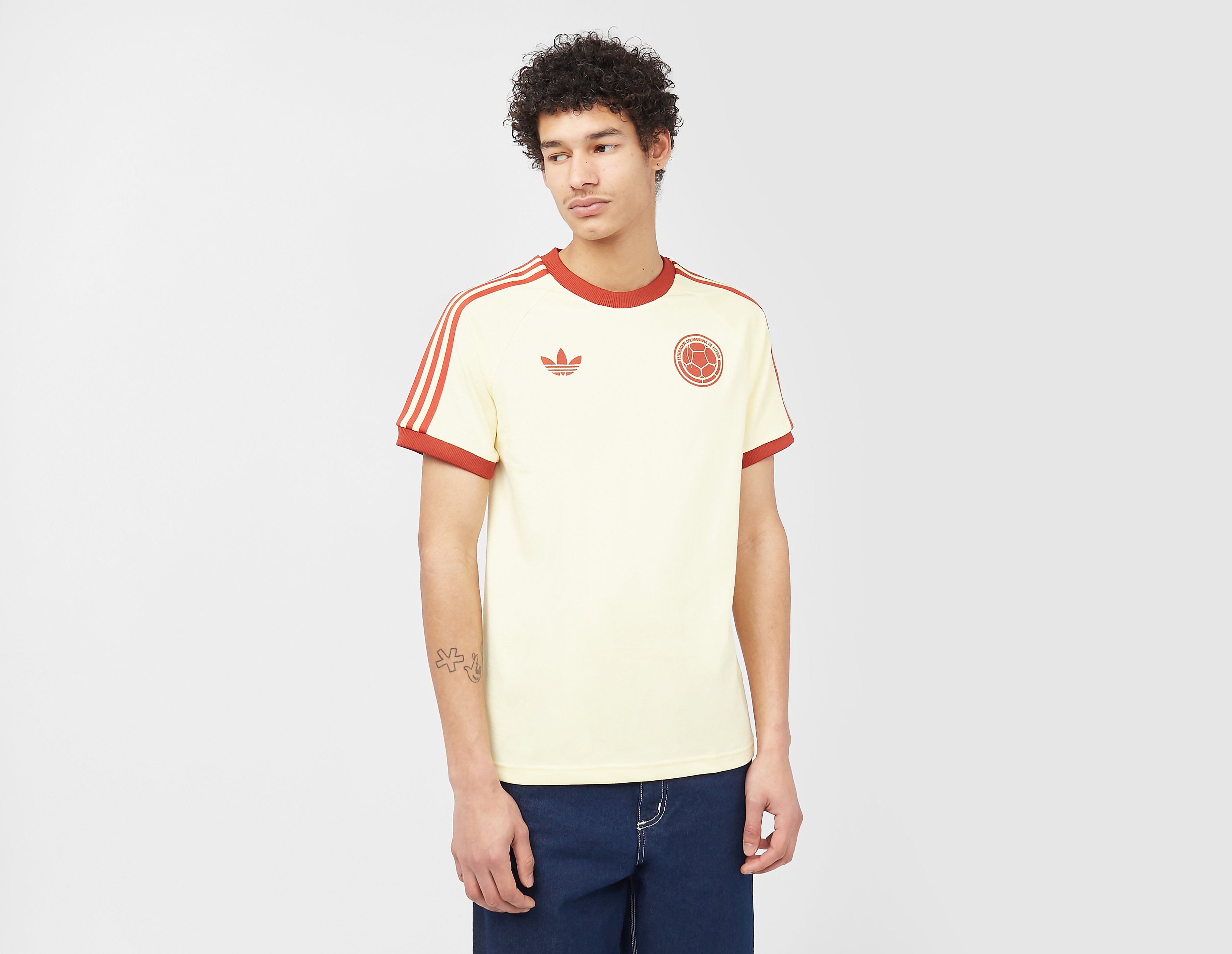 Adidas Originals Colombia Adicolor Classics 3-Stripes T-Shirt, Yellow