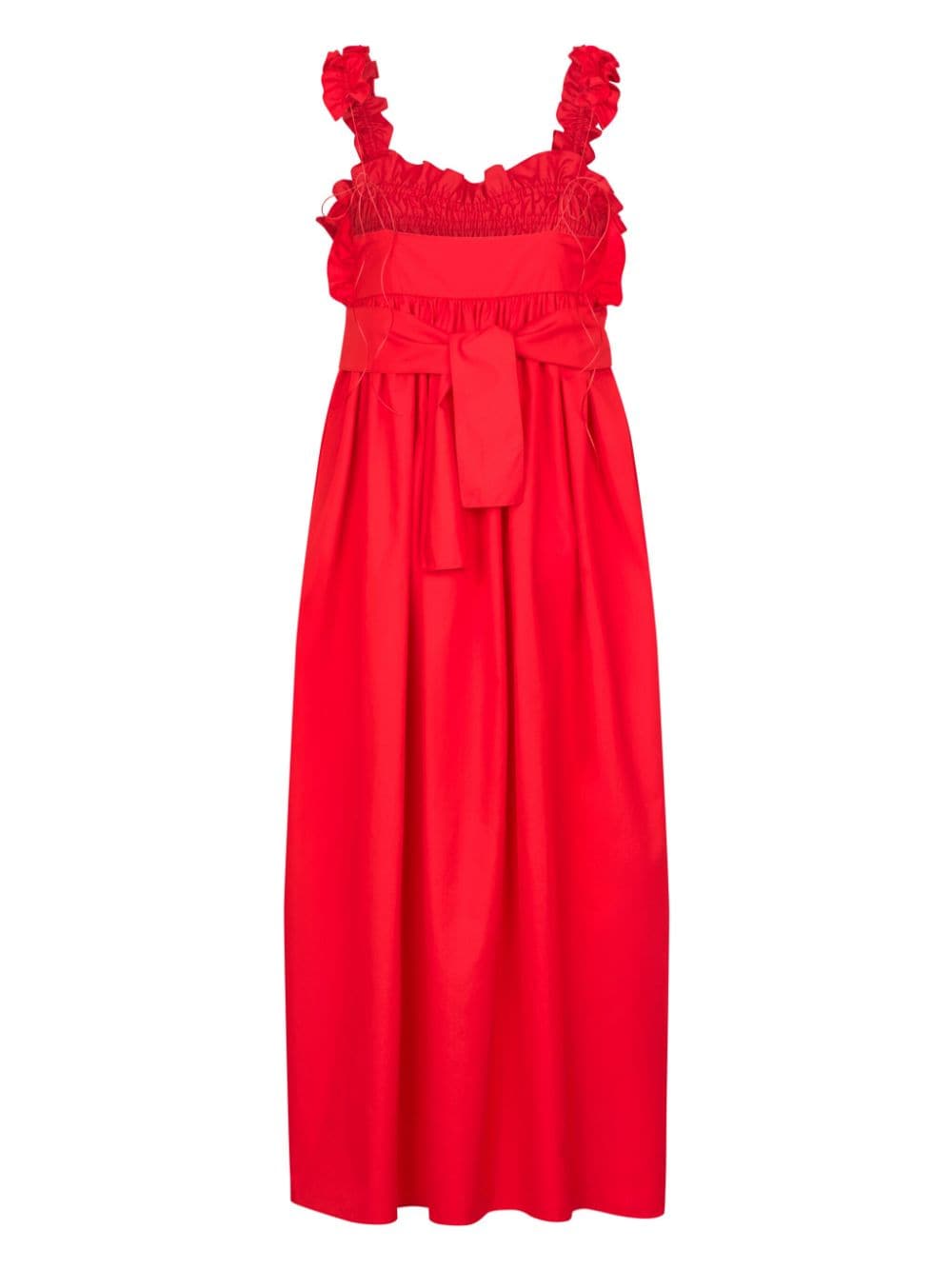 Cecilie Bahnsen Giovanna ruched maxi dress - Rood