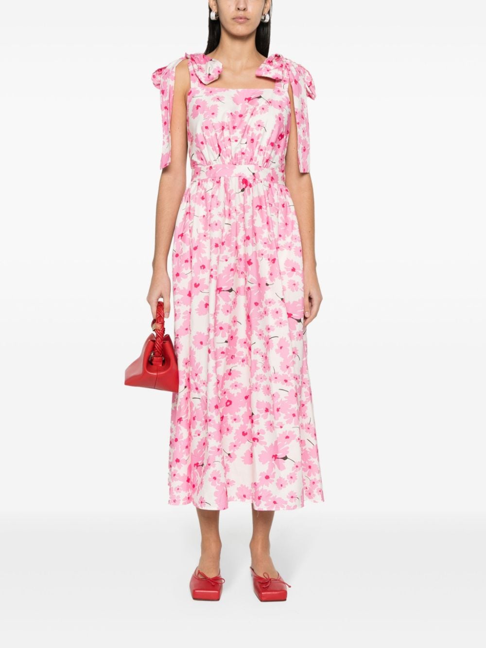 MSGM Maxi-jurk met bloemenprint - Wit
