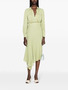 Elisabetta Franchi monogram-print maxi dress - Groen