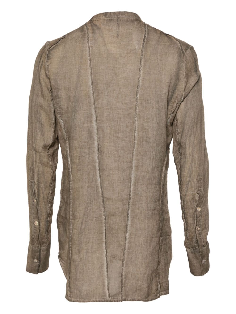 Masnada panelled linen shirt - Bruin