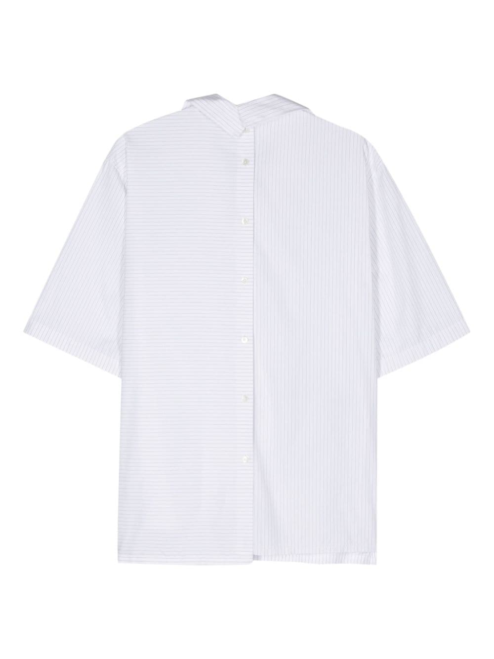 Lanvin bird-appliqué pinstriped shirt - Zwart