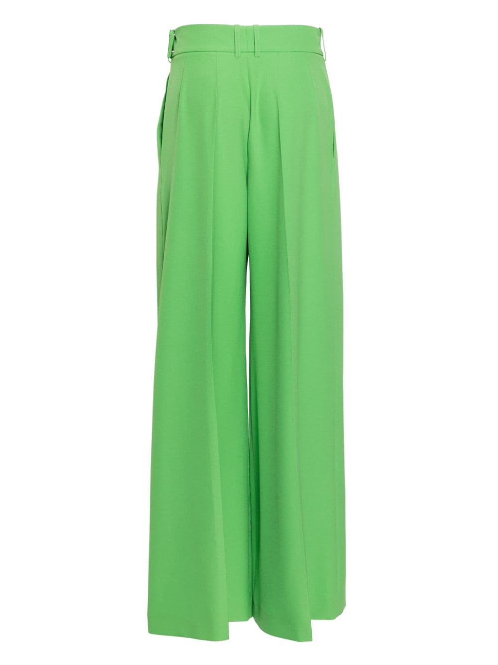 Alexandre Vauthier mid-rise palazzo crepe trousers - Groen