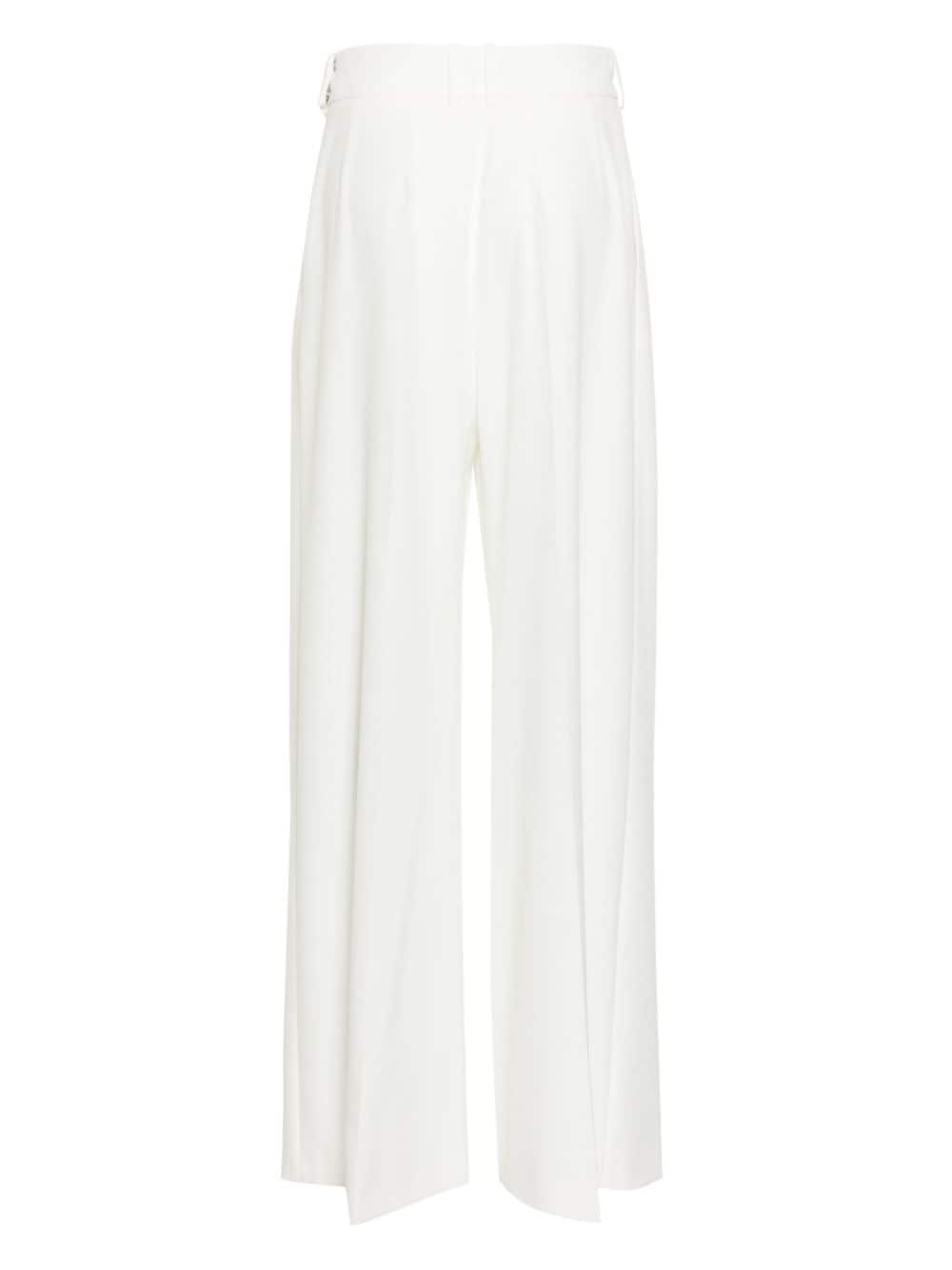 Alexandre Vauthier mid-rise palazzo crepe trousers - Wit
