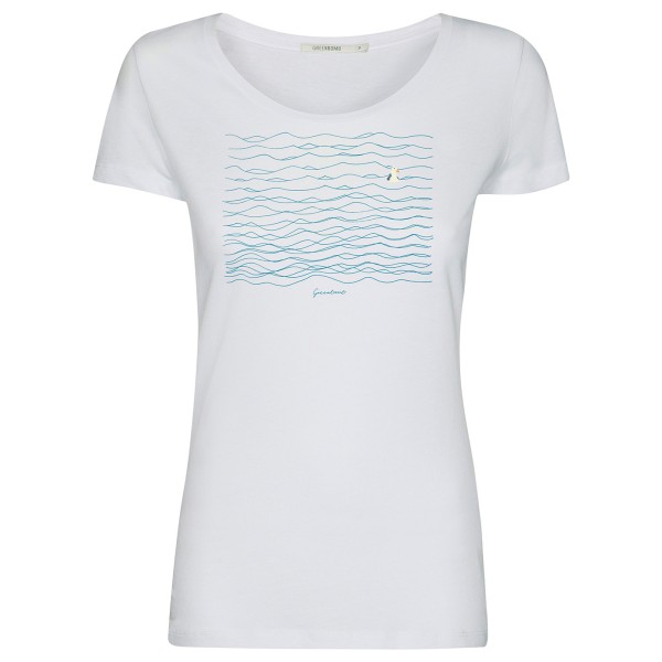 GreenBomb  Women's Animal Seagull Waves Loves - T-Shirts - T-shirt, wit/grijs