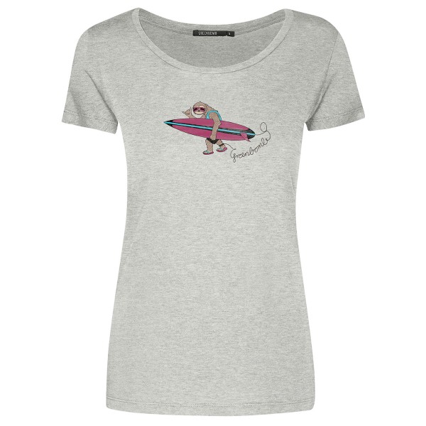 GreenBomb  Women's Animal Sloth Beach Loves - T-Shirts - T-shirt, grijs