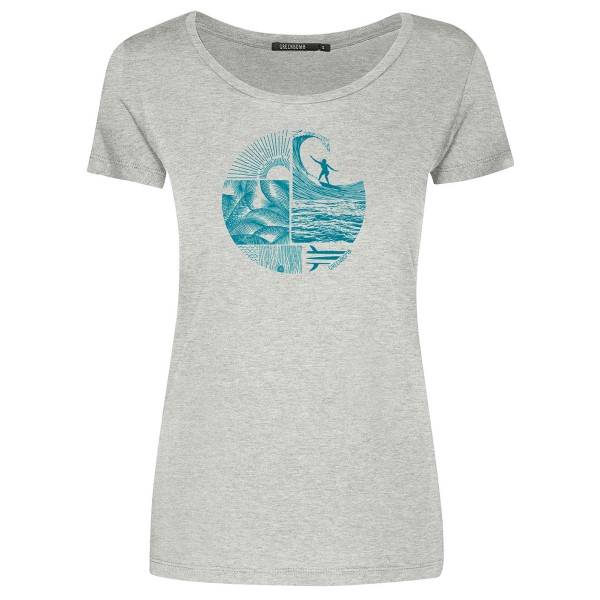 GreenBomb  Women's Nature Surf Circle Loves - T-Shirts - T-shirt, grijs