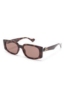 Gucci Eyewear Double G rectangle-frame sunglasses - Bruin