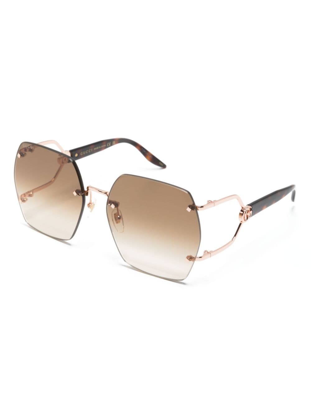 Gucci Eyewear Double G oversize-frame sunglasses - Bruin