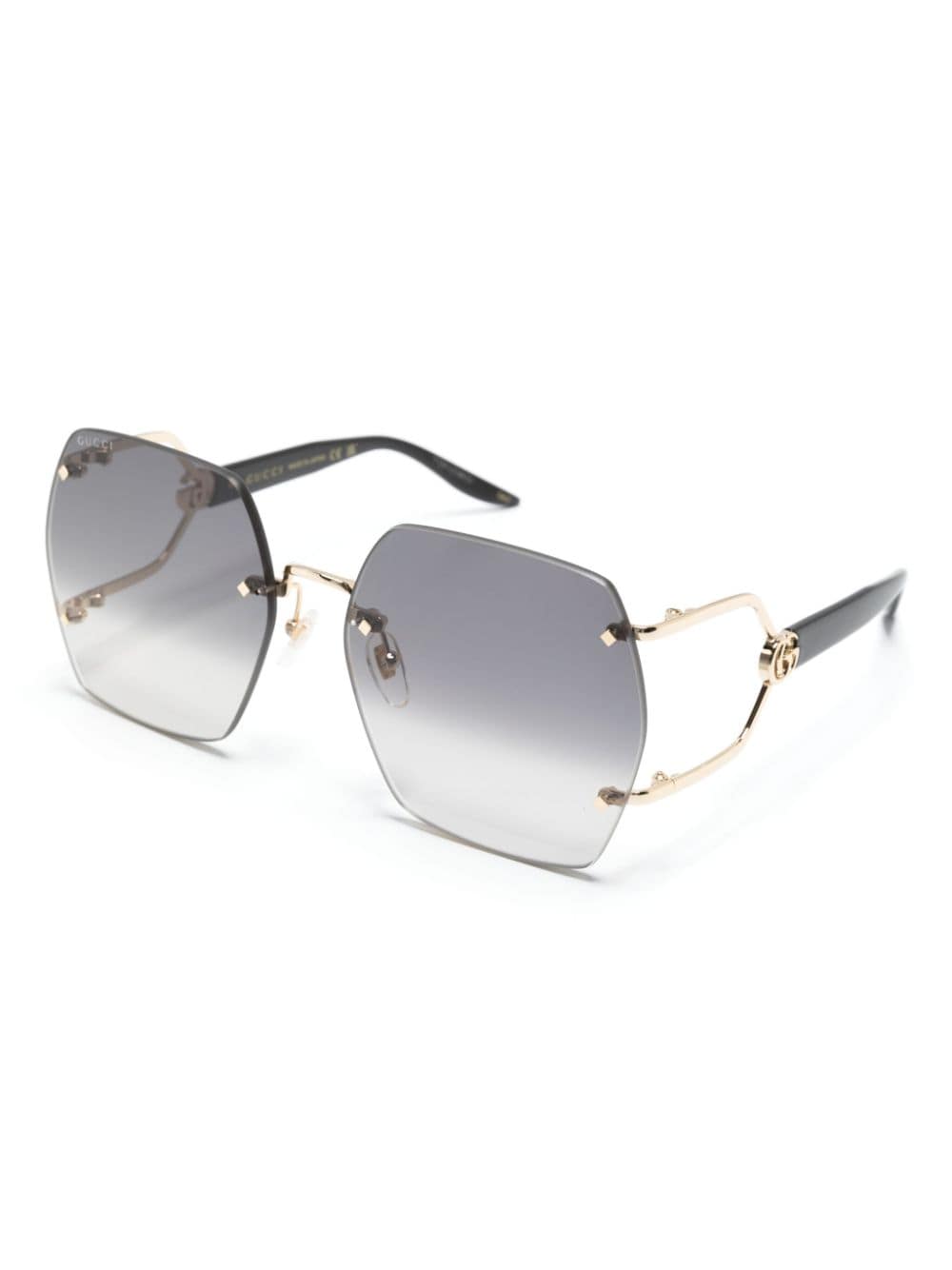 Gucci Eyewear Double G oversize-frame sunglasses - Zwart