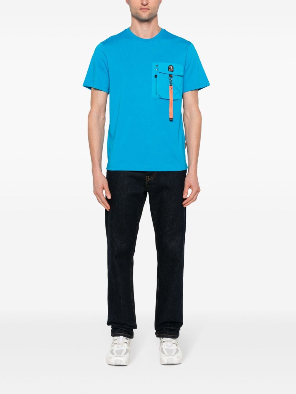 Parajumpers logo-patch cotton T-shirt - Blauw