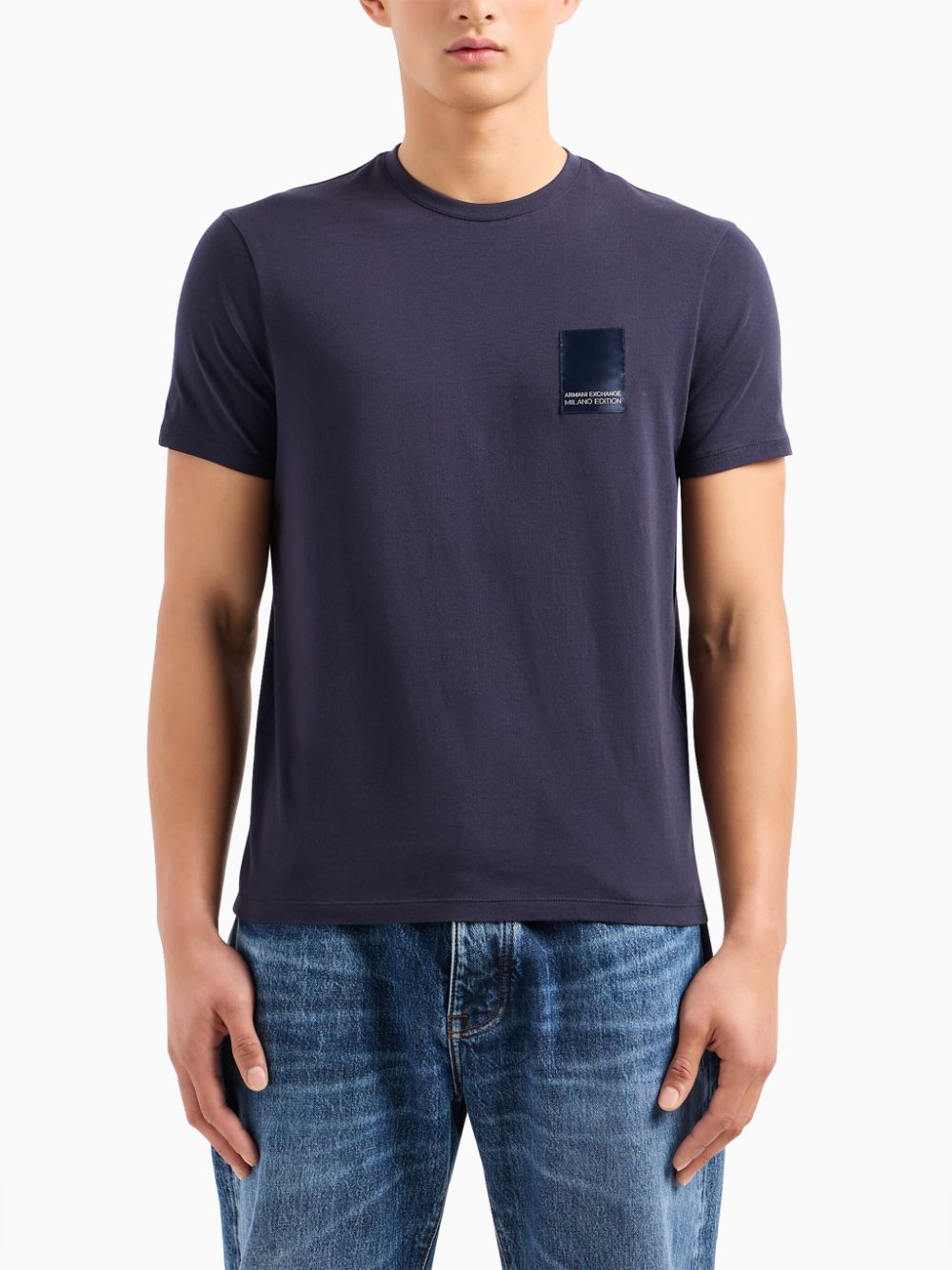 Armani Exchange T-shirt met logopatch - Blauw