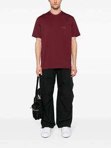 Y-3 logo-rubberised cotton T-shirt - Rood
