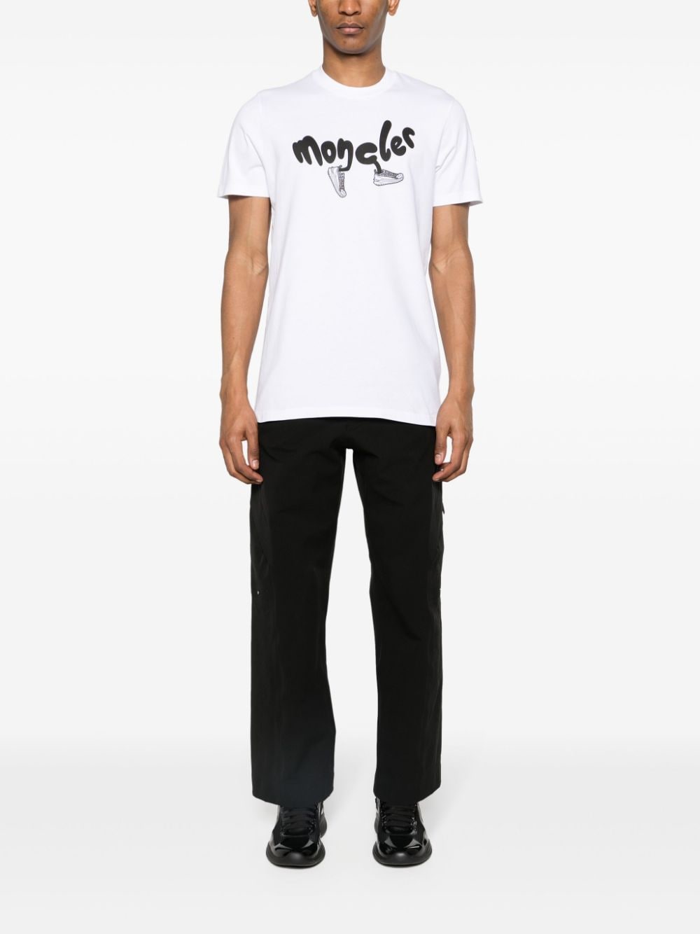 Moncler logo-print cotton T-shirt - Wit