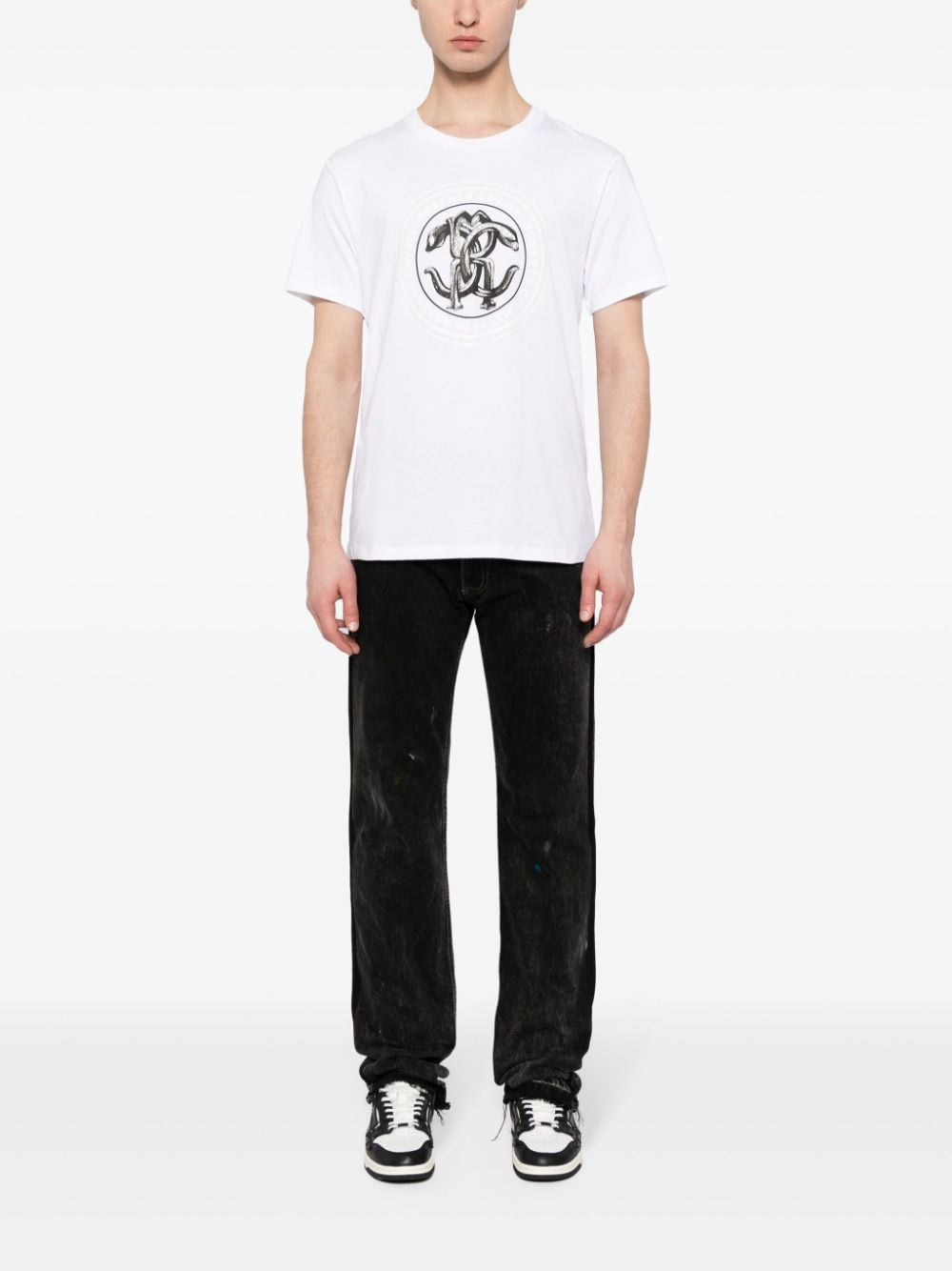 Roberto Cavalli T-shirt met grafische print - Wit