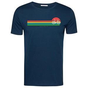 GreenBomb  Bike Sunset Stripes Guide - T-Shirts - T-shirt, blauw