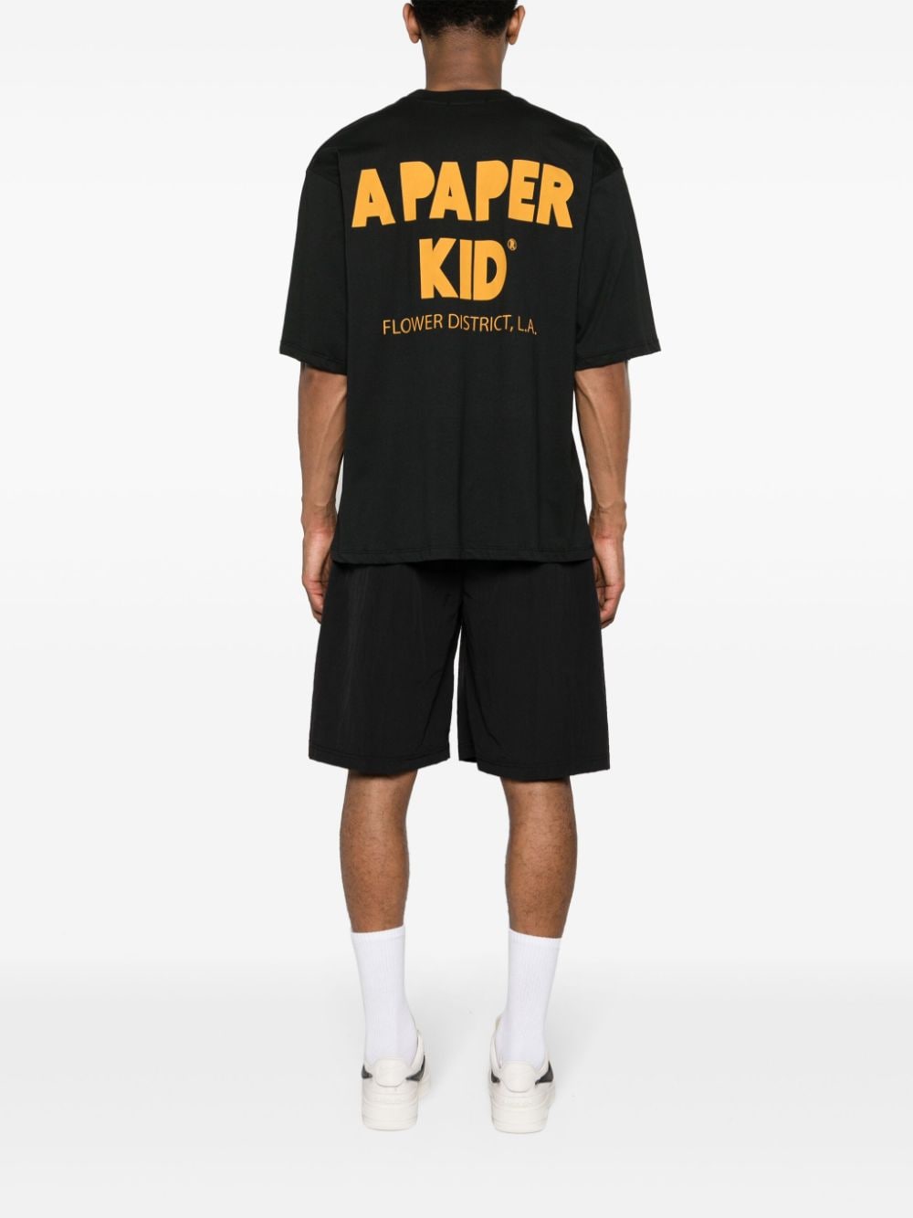 A Paper Kid logo-print cotton T-shirt - Zwart