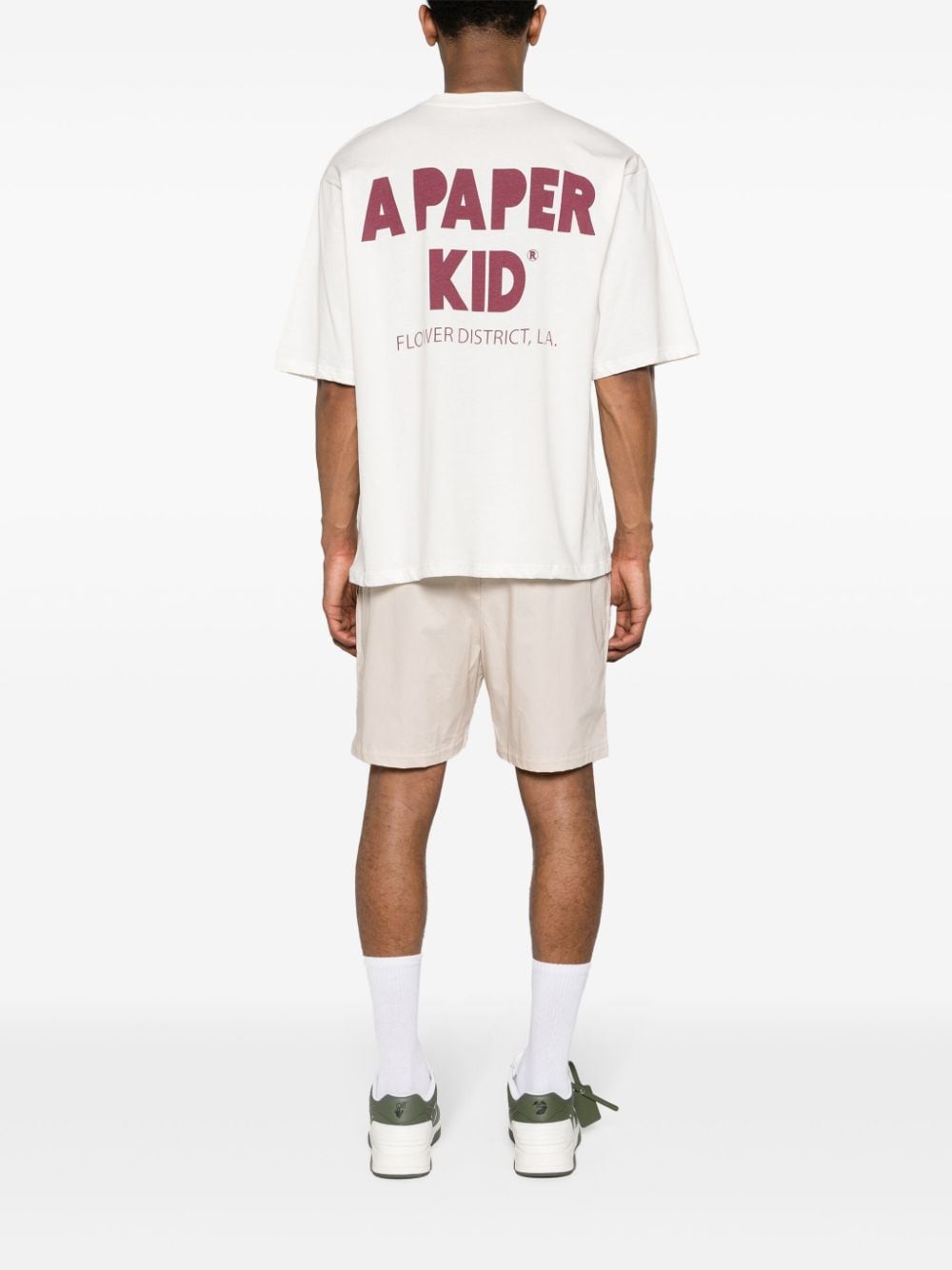 A Paper Kid logo-print cotton T-shirt - Wit