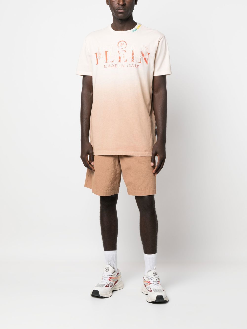 Philipp Plein T-shirt met kleurverloop - Beige