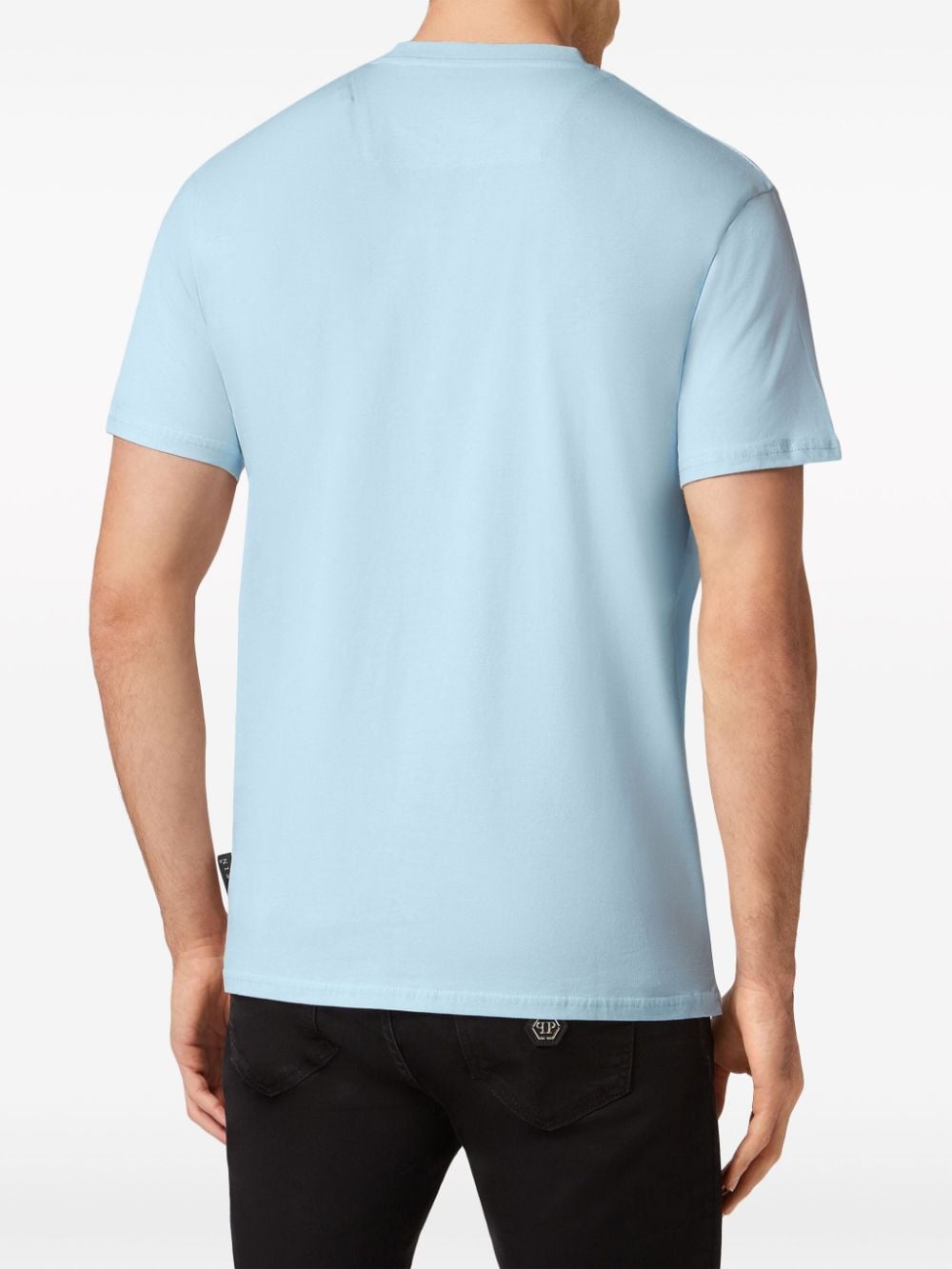 Philipp Plein Katoenen T-shirt met logopatch - Blauw