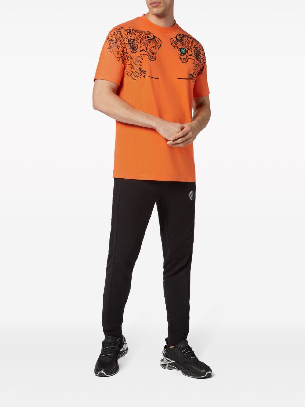 Plein Sport T-shirt met logopatch - Oranje