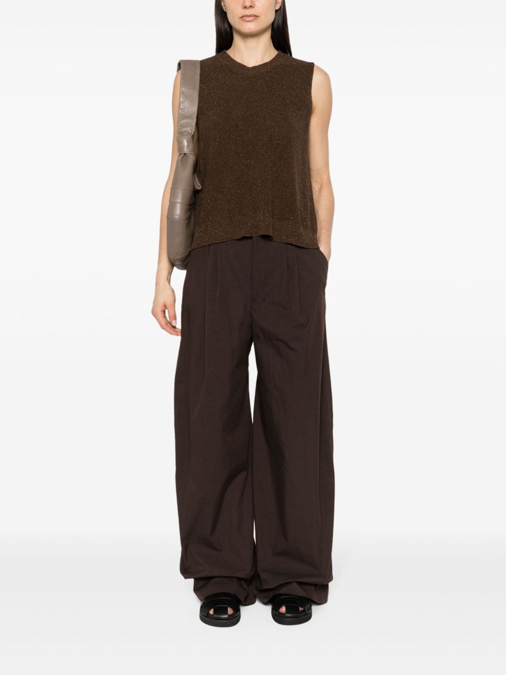LEMAIRE wide-leg trousers - Bruin
