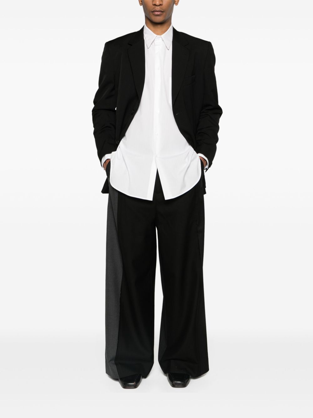 Yohji Yamamoto straight-collar cotton shirt - Wit