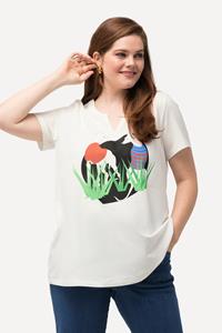 Ulla Popken Rundhalsshirt T-Shirt Tropfenausschnitt A-Line Halbarm