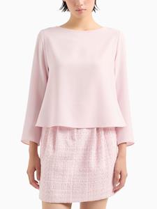 Emporio Armani bow-detailed crepe blouse - Roze