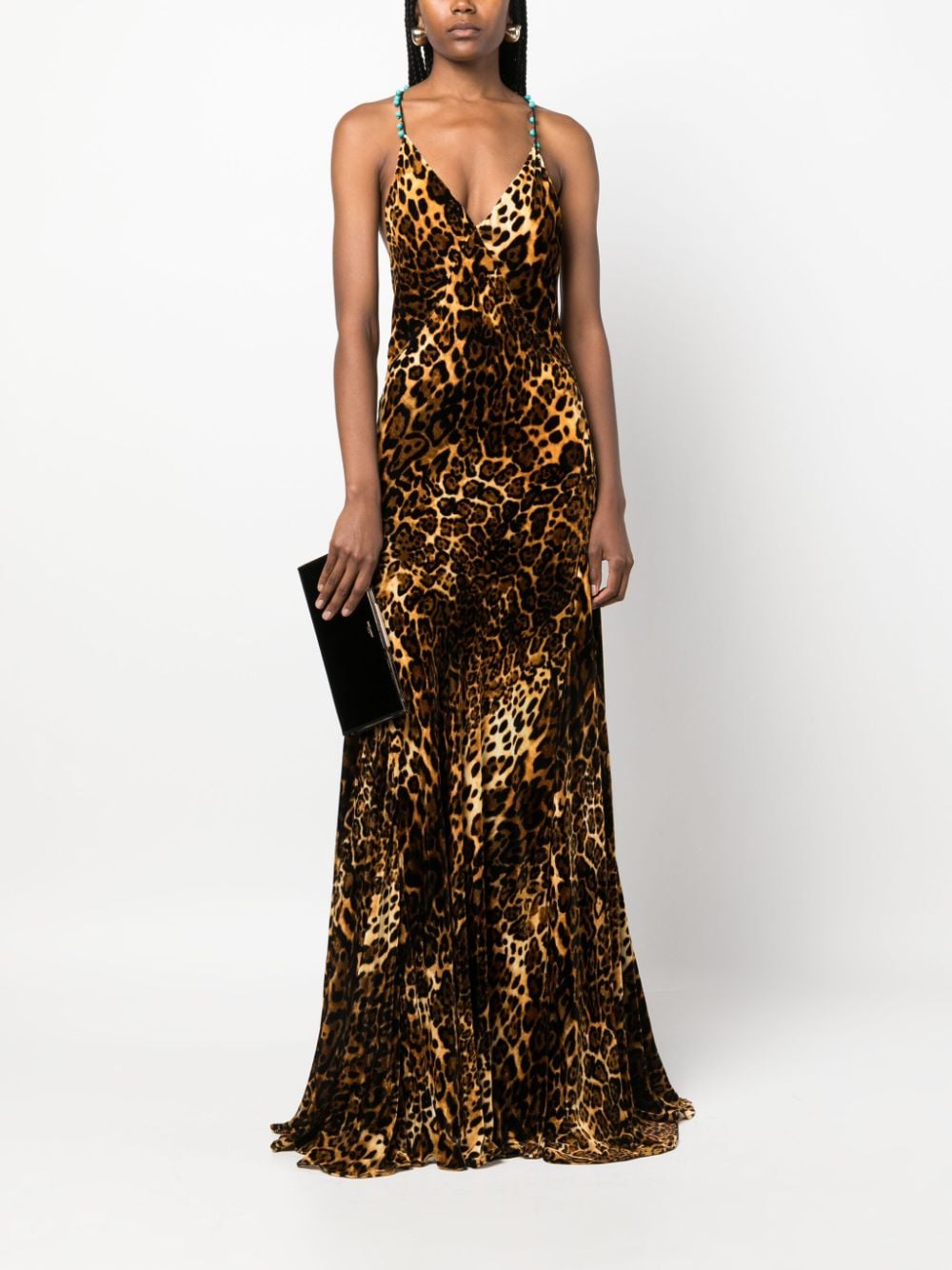 Roberto Cavalli Maxi-jurk met luipaardprint - Beige