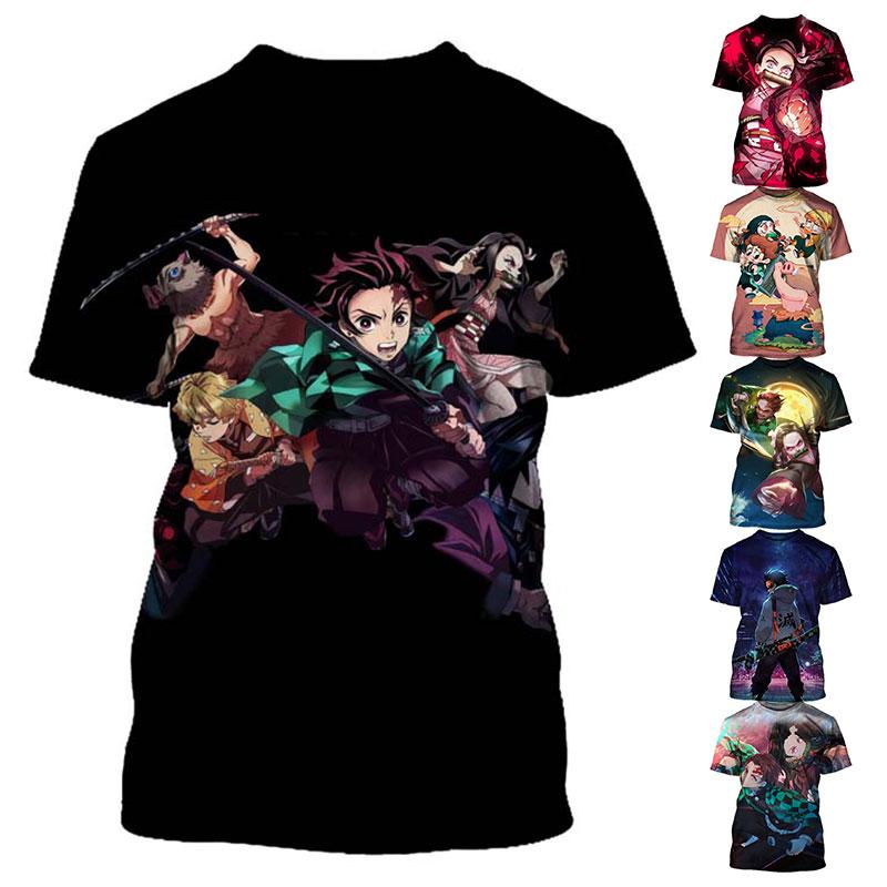 Hgk Demon Slayer Anime Gedrukt Heren Jongens T-shirt