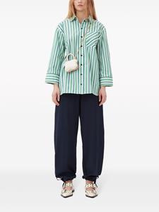 GANNI organic-cotton striped shirt - Groen