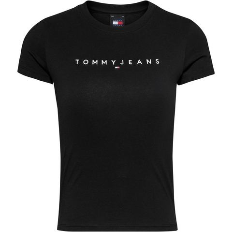 TOMMY JEANS T-shirt Slim Tee Linear Logo Shirt met geborduurd logo