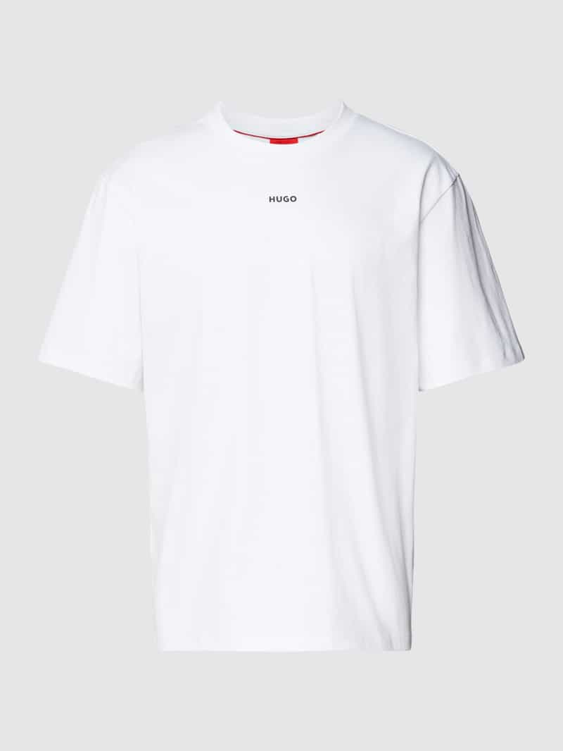 HUGO T-shirt met logodetail, model 'Dapolino'