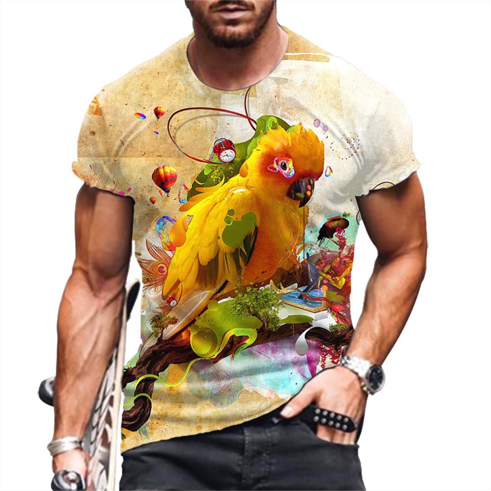 ETST WENDY 05 Summer T-shirt Mens 3D Parrot Short Sleeve Tops Casual Street Animal T Shirt Oversized Tee Shirt Men Clothing Designer Clothes