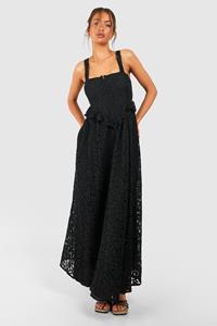 Boohoo Corset Lace Maxi Dress, Black