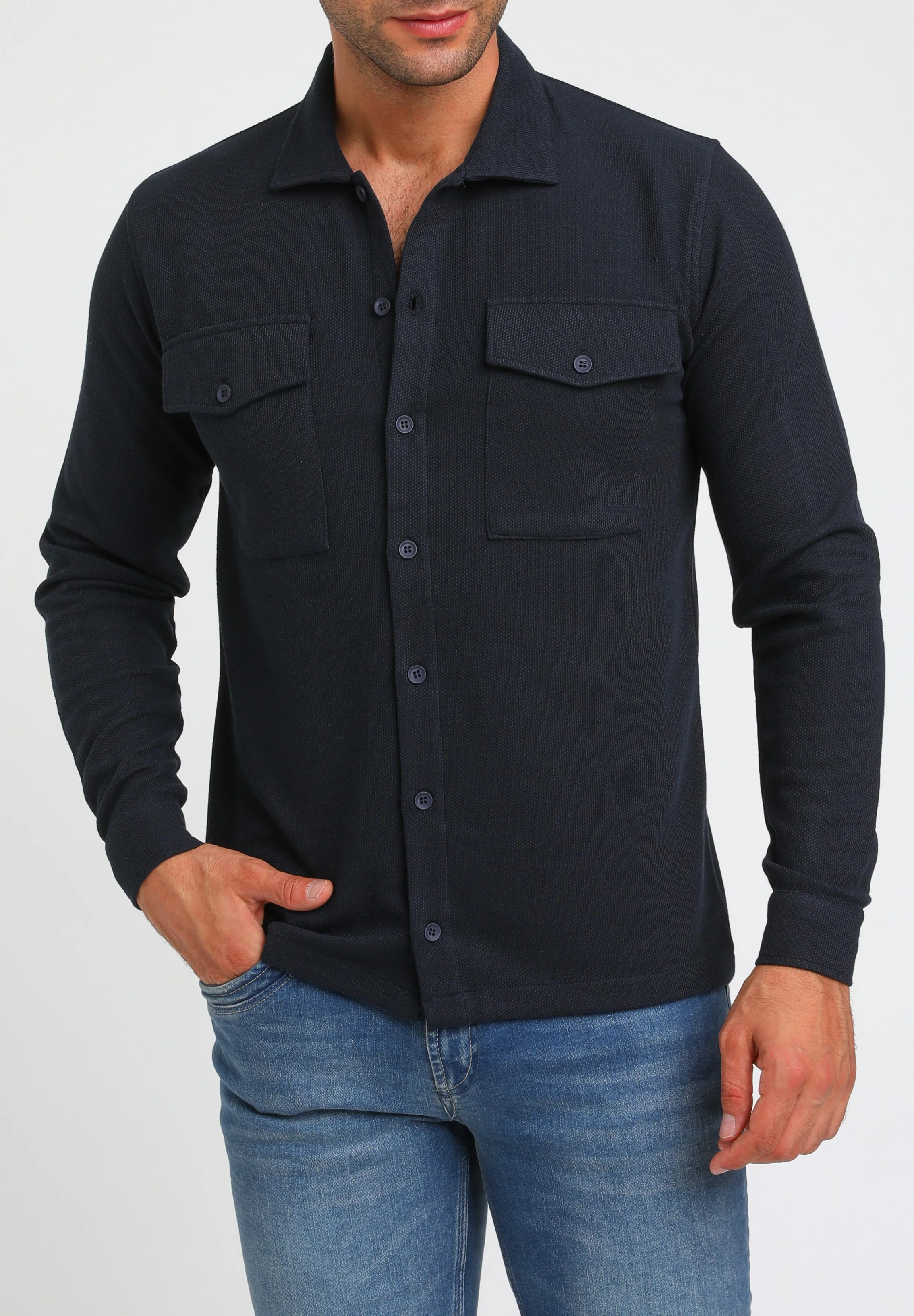 Gabbiano Heren overshirt 424553 301 navy