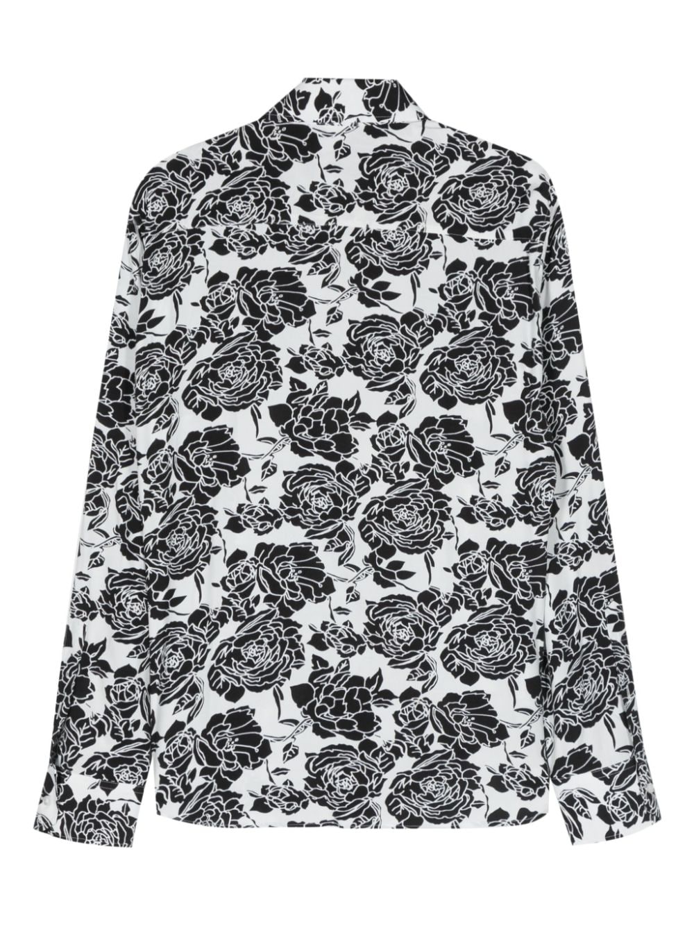 CANAKU Overhemd met bloemenprint - Zwart