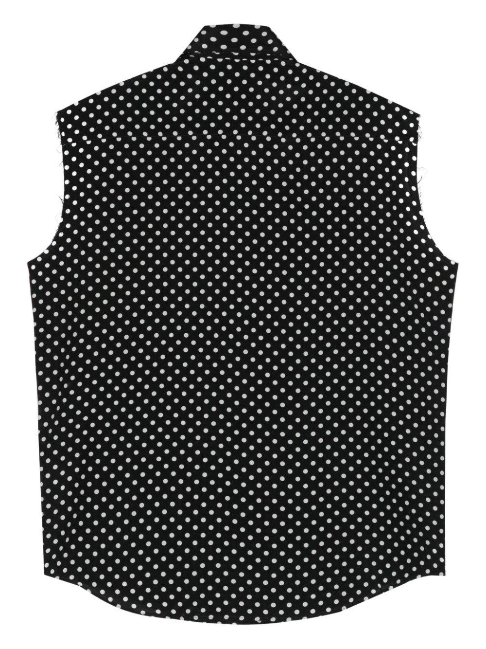 CANAKU Mouwloos overhemd met stippen - Zwart